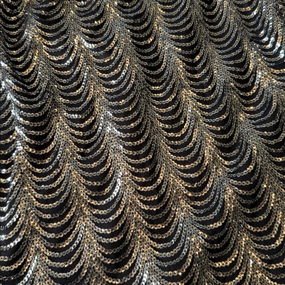 Vintage Y2K Charlotte Russe Silver and Black Sequin Pencil Skirt Size 1X - Picture 3 of 4